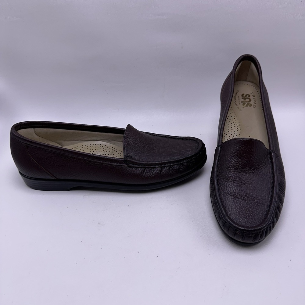 SAS Simplify Shoes Womens 8 N Loafers Leather Dark Burgundy Barely Worn